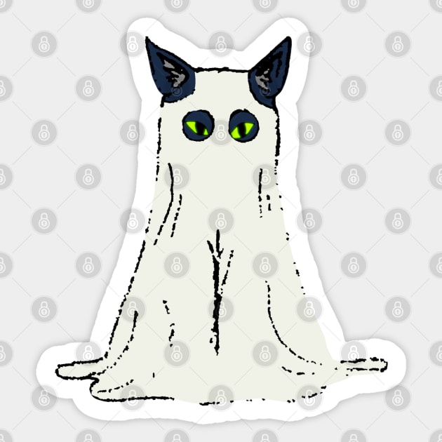 Spooky Kitty Cat - Cat Ghost Costume Sticker by mareescatharsis